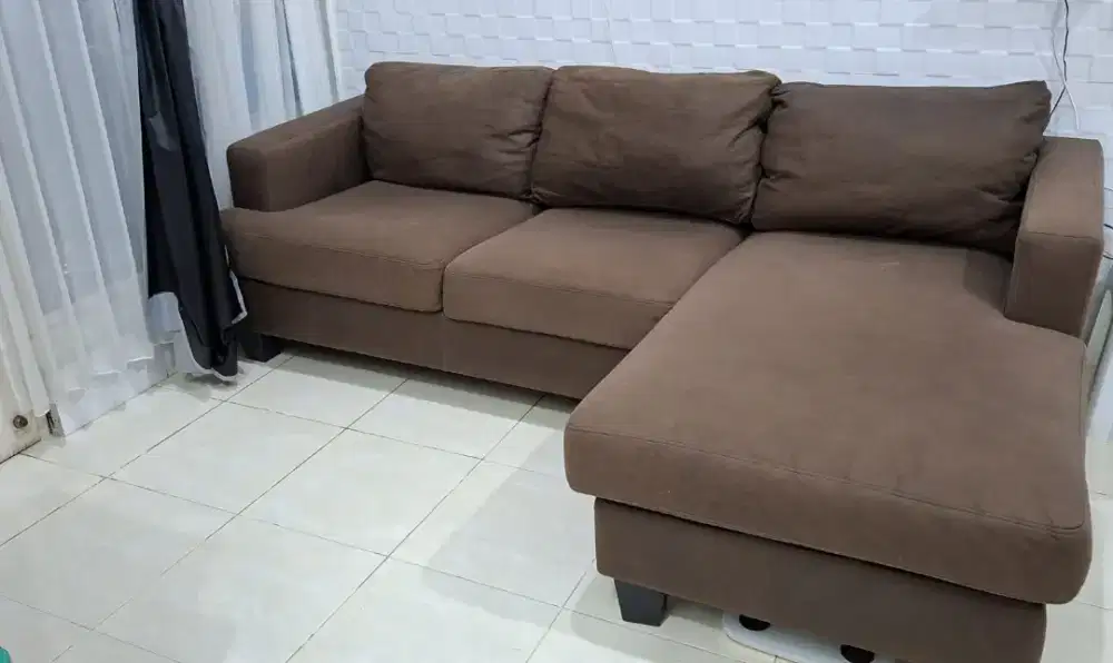 Preloved - Informa Louise sofa sudut fabric - cokelat tua