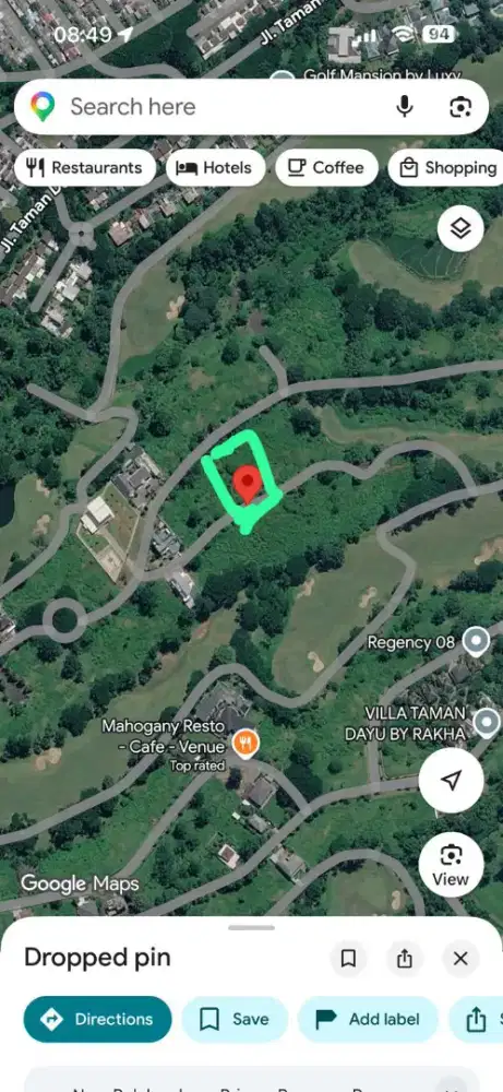 DIJUAL TANAH DI TAMAN DAYU ROYAL GOLF ESTATE TURUN HARGA
