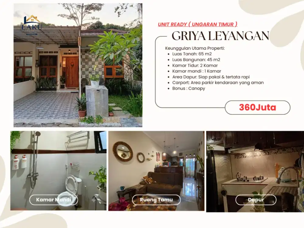 Rumah Murah Siap Huni Dekat Alun-Alun Ungaran dan Bonus Canopy