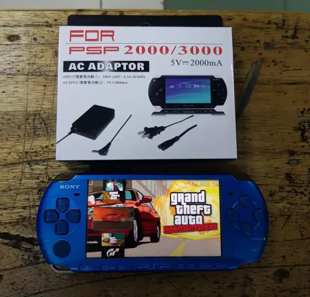 Psp sony 3000 biru slim muluss full 50 games terjamin lancar siap main