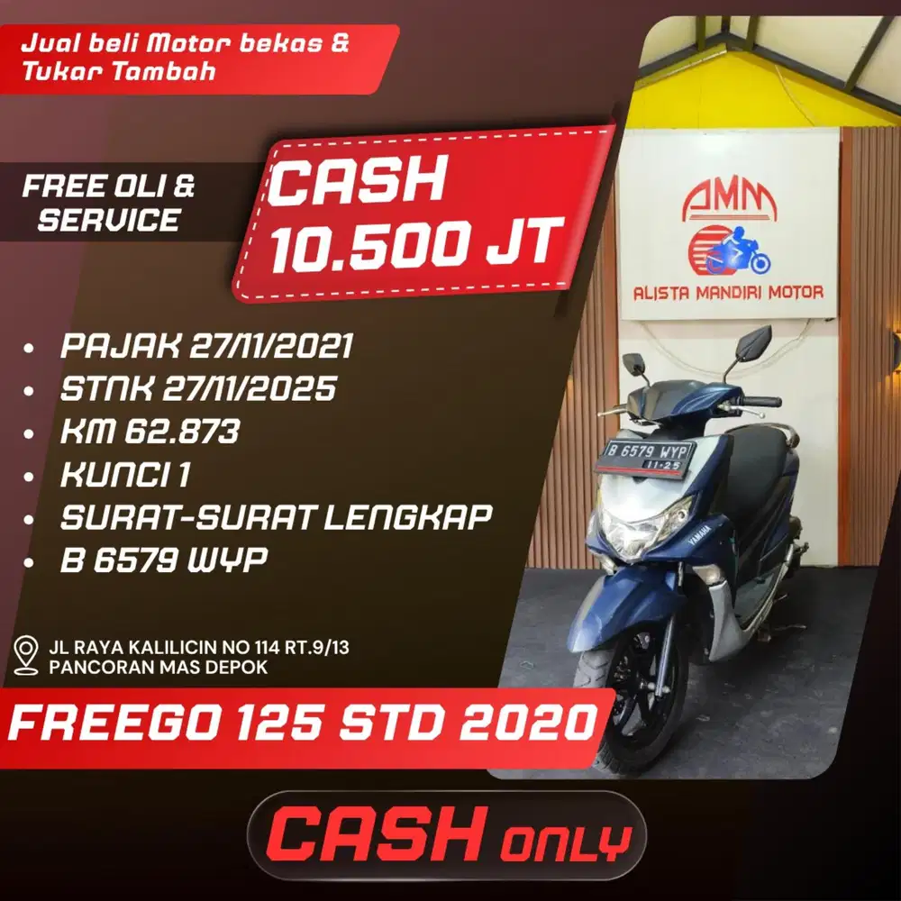 FREEGO 125 2020 SPAYLATER KREDIVO INDODANA CC 0% CASH / KREDIT ALISTA