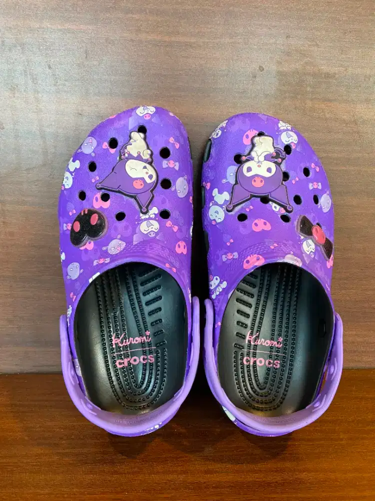 Sendal anak perempuan CROCS ungu kuromi Second like NEW