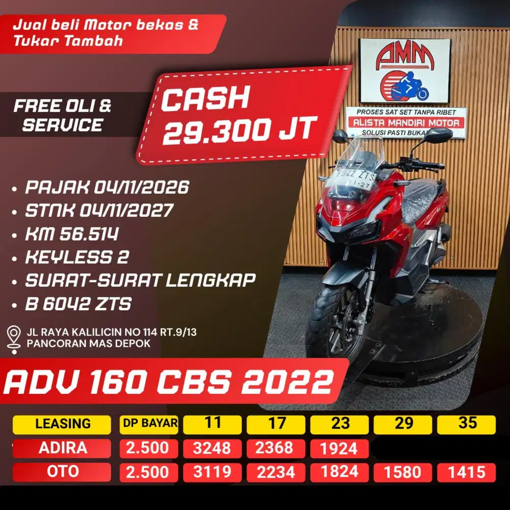ADV 160 CBS 2022 PAJAK HIDUP REMOT 2 KREDIVO CC CASH / KREDIT ALISTA
