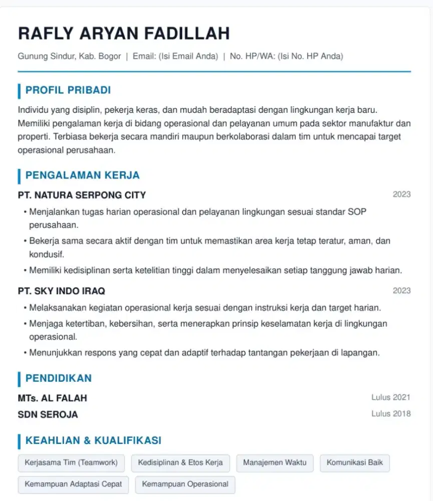 Sedang mencari pekerjaan