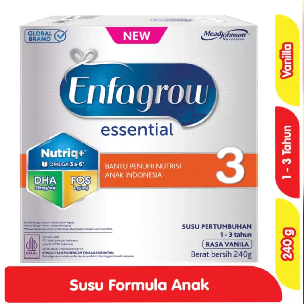 HARGA PROMO: Susu Enfagrow Essential 3 rasa Vanila 240 gram