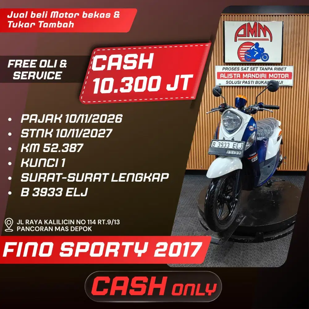 FINO SPORTY 2017 PAJAK HIDUP KREDIVO SPAYLATER CC 0% CASH ONLY ALISTA