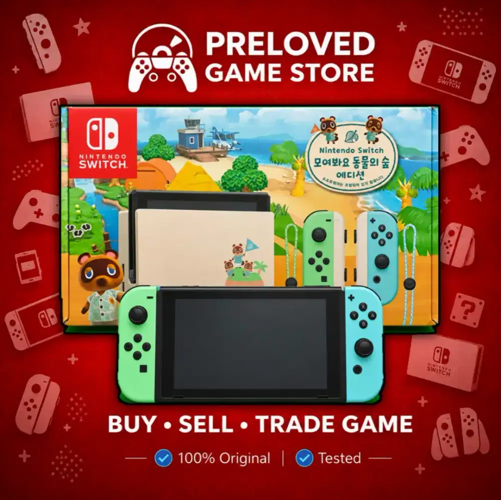 Nintendo Switch V2 Fullset Limited Edition Animal Crossing Mulus
