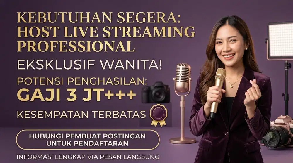 DICARI SEGERA ADMIN LIVE (GAJI POKOK + BONUS)