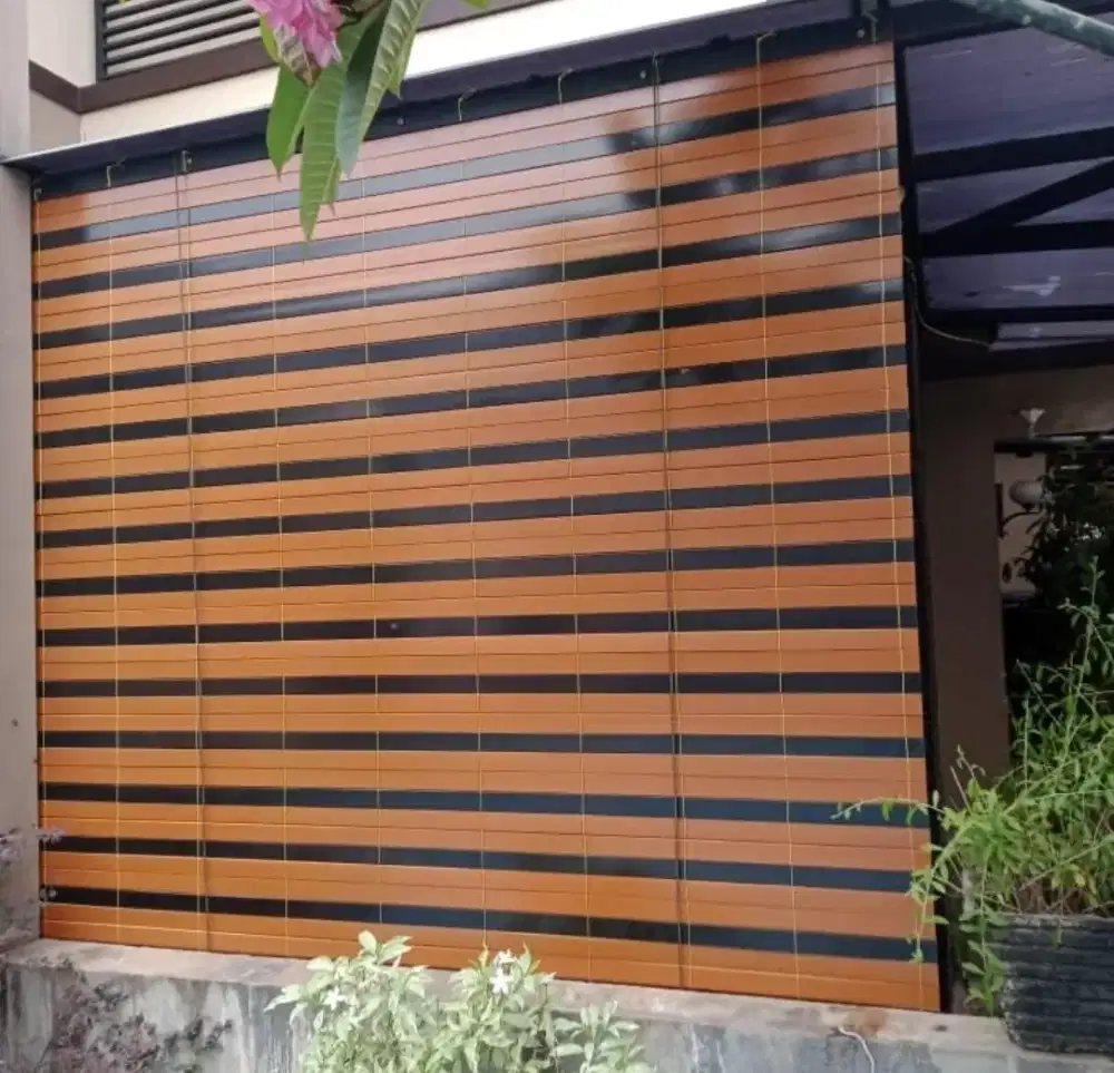 Tirai / Kerai outdoor pvc tahan cuaca panas dan tampias hujan