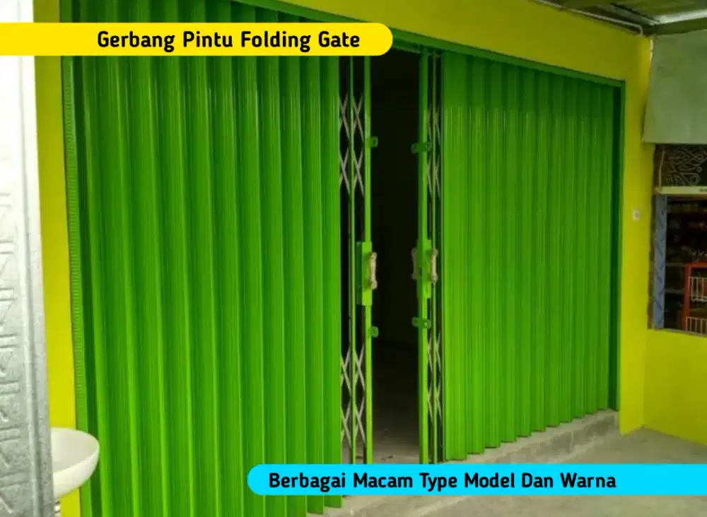 Pasang Gerbang Pintu Folding Gate Untuk Toko Minimarket Gudang Bengkel