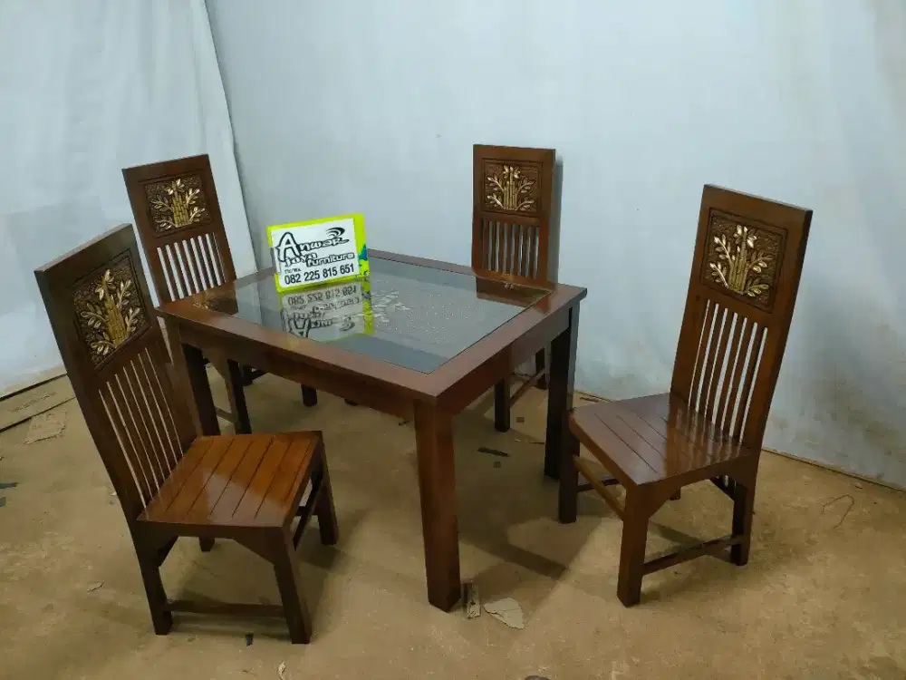 Meja makan minimalis terbaru new full kayu jati