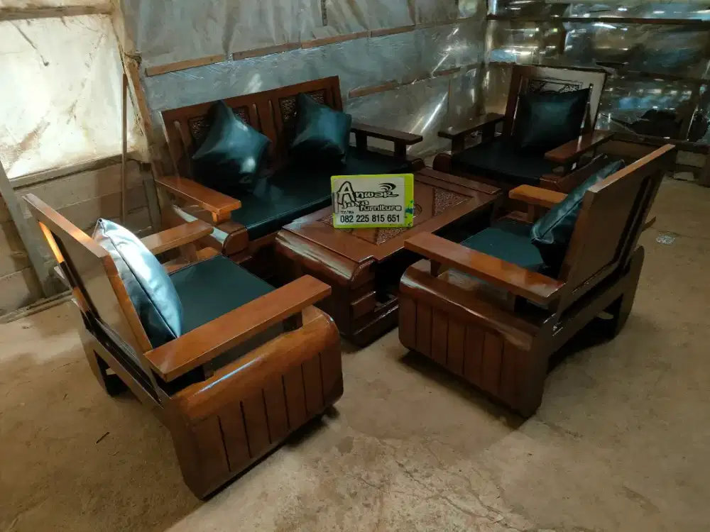 Kursi tamu minimalis domini new full kayu jati