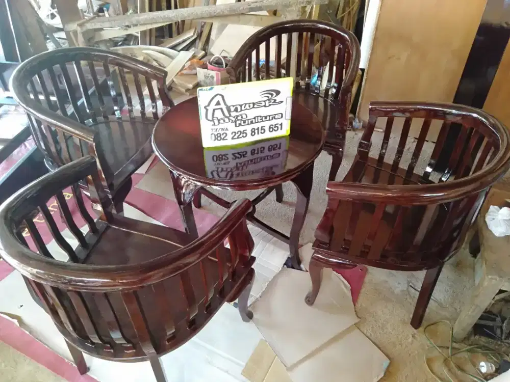 Kursi teras Betawi minimalis new full kayu jati