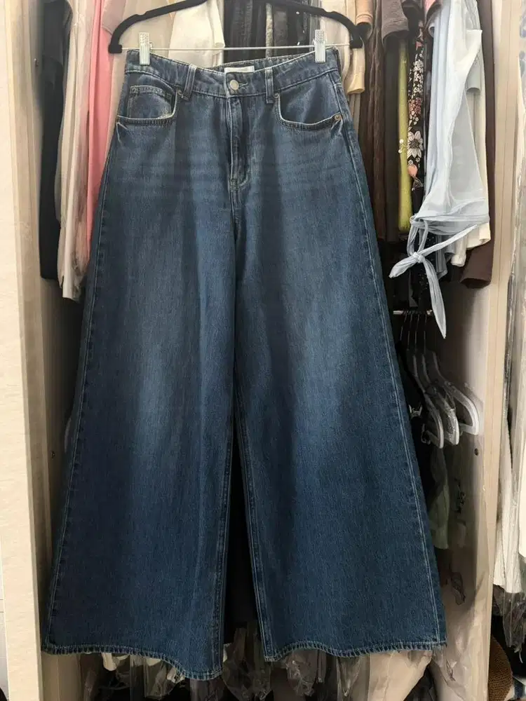 H&M Denim Wide Leg Jeans Pants Celana Panjang