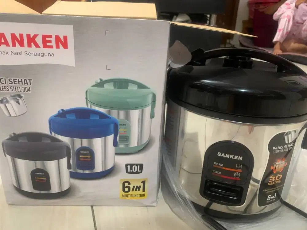 Rice Cooker Sanken 1L 6in1 Stainless (New)