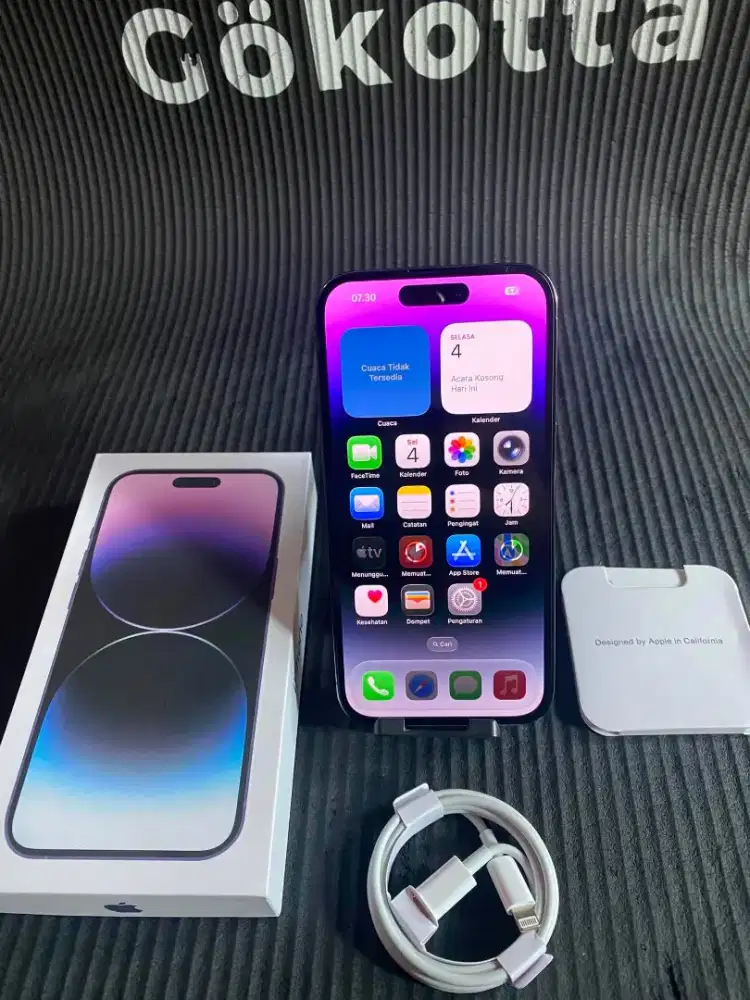 Iphone 14 pro 256gb purple inter all operator fullset mulus no minus