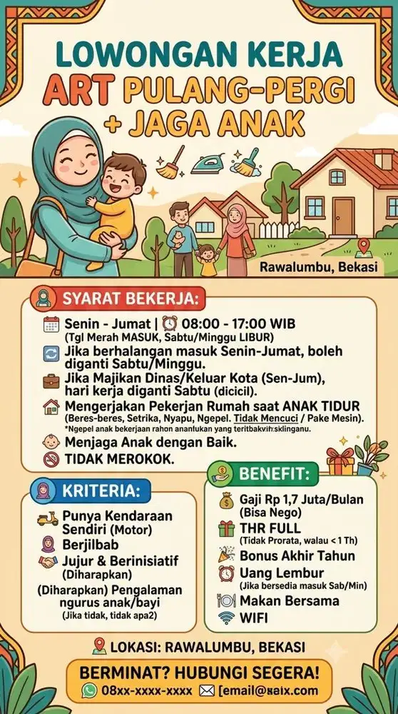 Lowongan kerja ART pulang pergi
