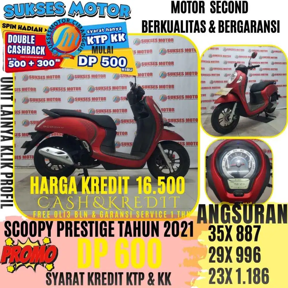 SCOOPY PRESTIGE TAHUN 2021 BERGARANSI CASHBACK UPTO 300 RIBUAN