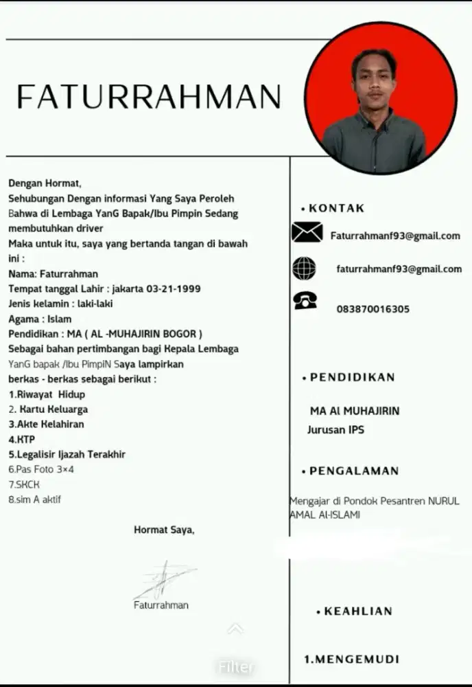 Driver. Pribadi