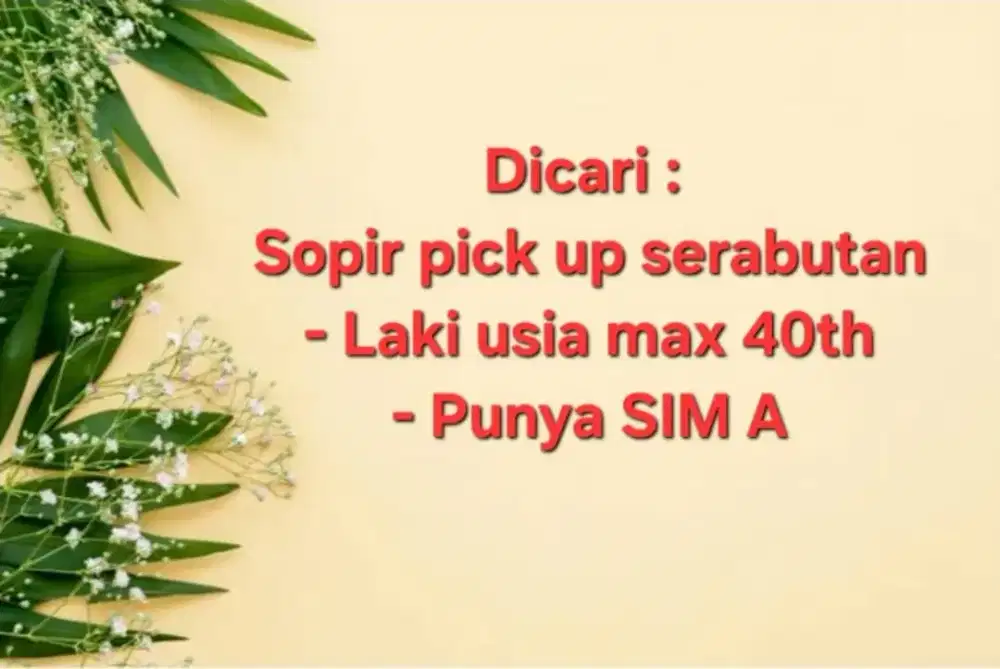 Sopir pick up serabutan
