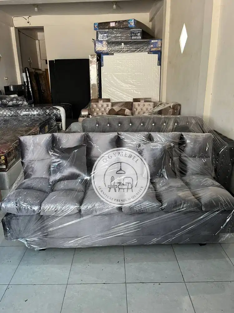 SOFABED MINIMALIS PREMIUM PLUSHTOP UK 180 FREE 2 BANTAL SALE TERLARIS