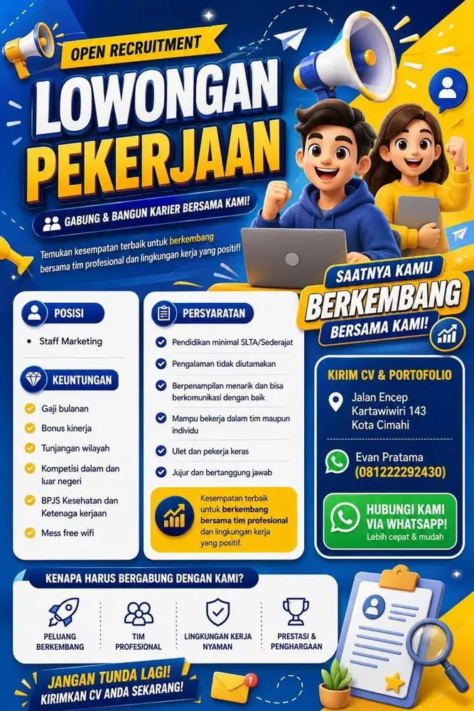 DIBUTUHKAN SEGERA SALES MARKETING
