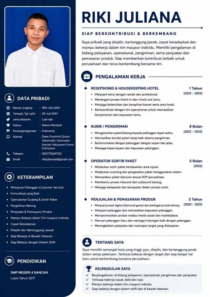 Mencari Pekerjaan Full Time | Siap Penempatan Seluruh Indonesia | Siap
