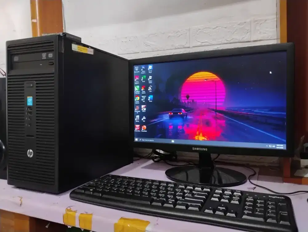 Pc gaming roblox HP / intel gen4 + ram 8gb + monitor 19inch samsung
