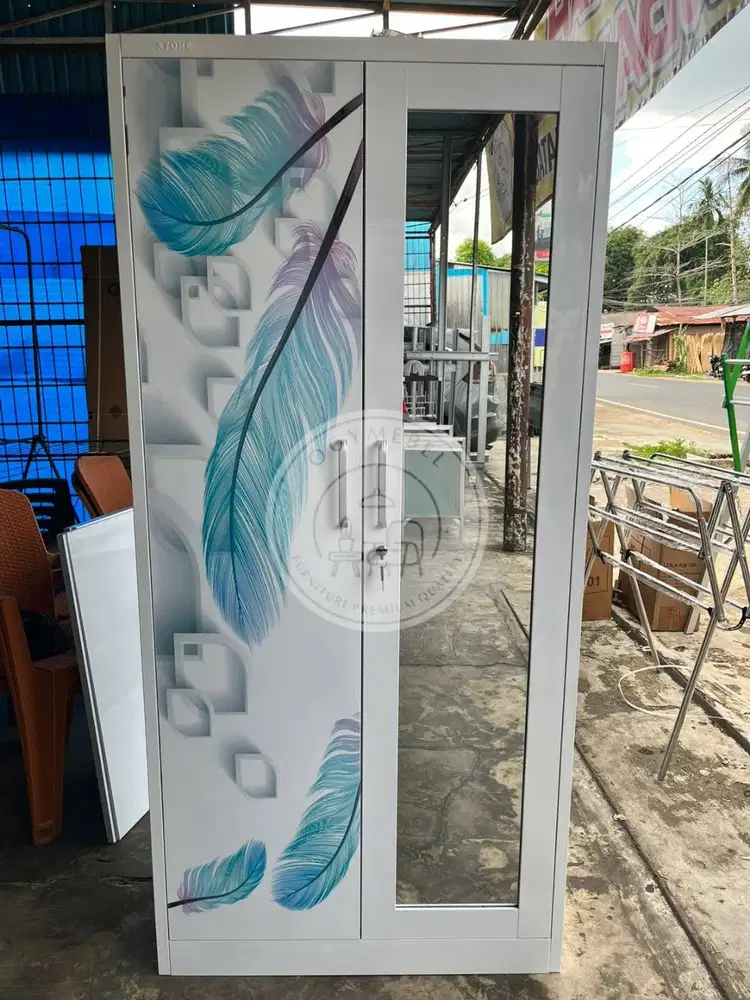 PROMO SALE LEMARI PAKAIAN BESI 2 PINTU FULL RAK TERLARIS GRATIS ANTAR