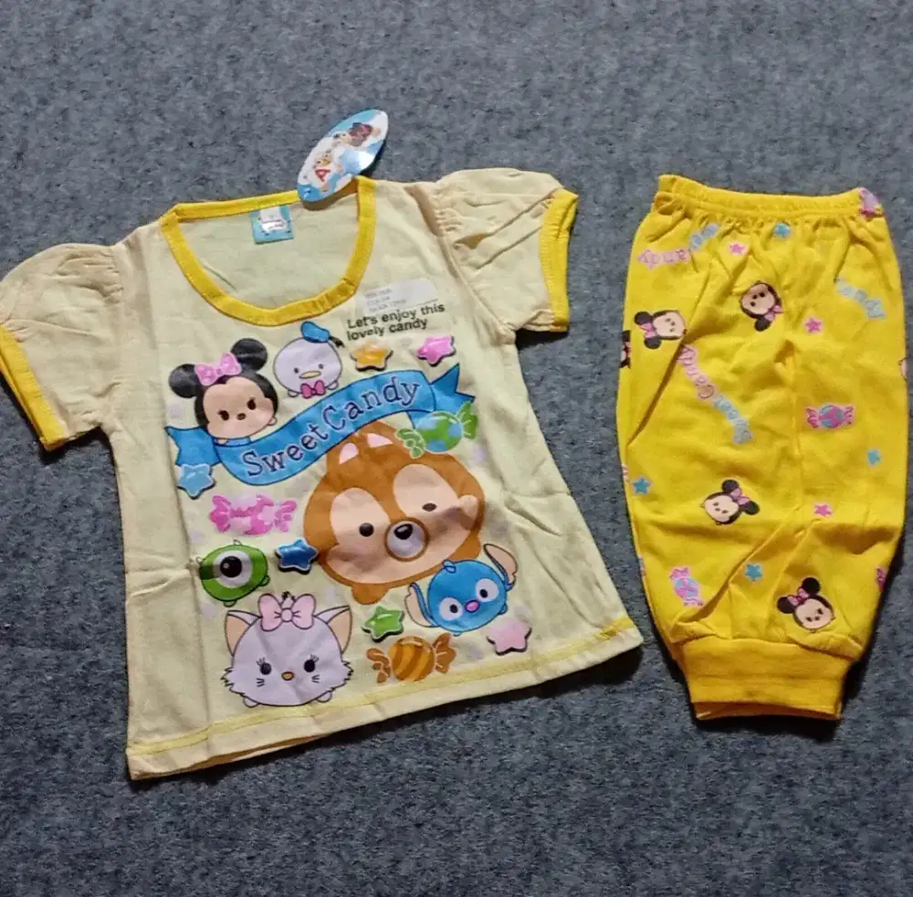 Setelan Baju Anak Perempuan Motif Kartun Sweet Candy