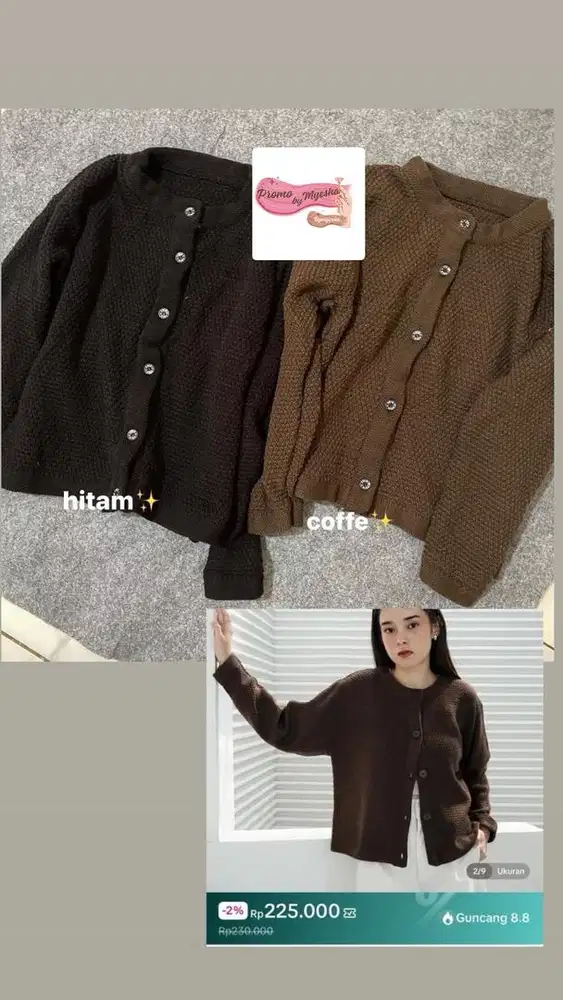 Cardigan acrylic semicrop
