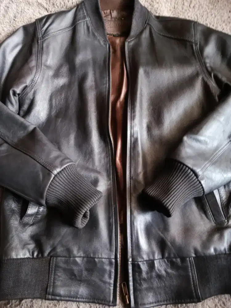Jaket Kulit Bomber Size S/M