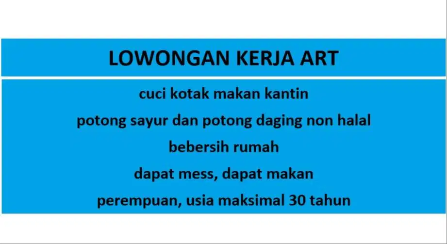 lowongan kerja ART kelapa gading