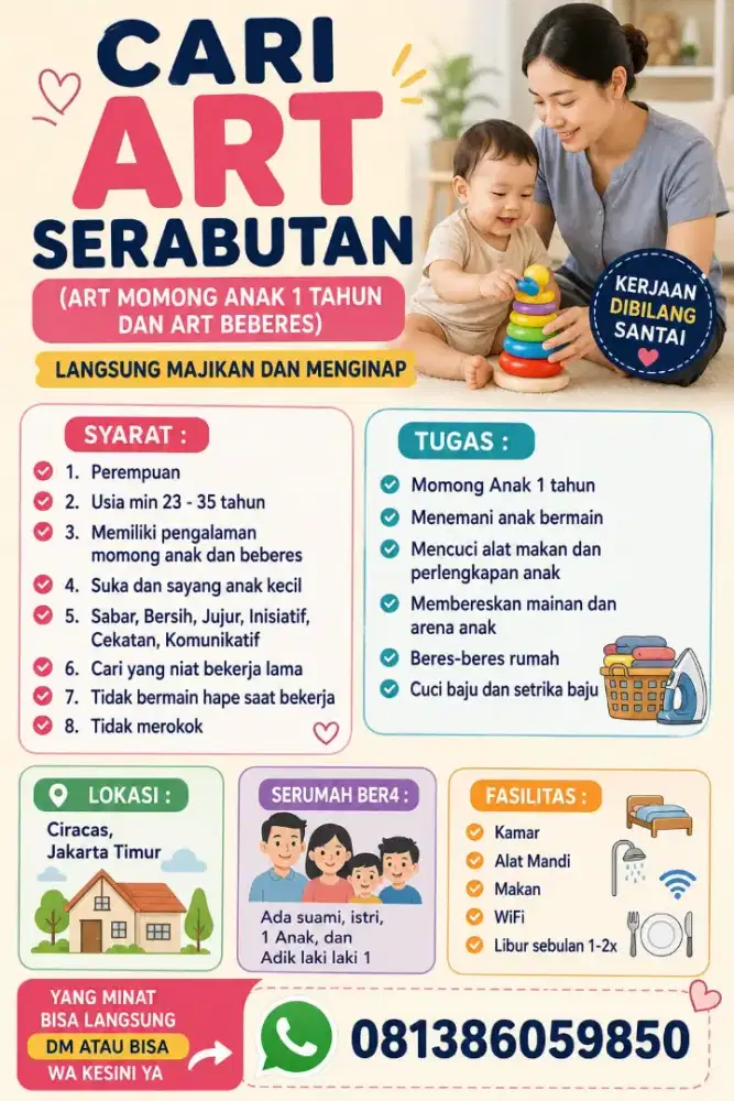 CARI ART SERABUTAN (MOMONG ANAK 15 BULAN + BEBERES )