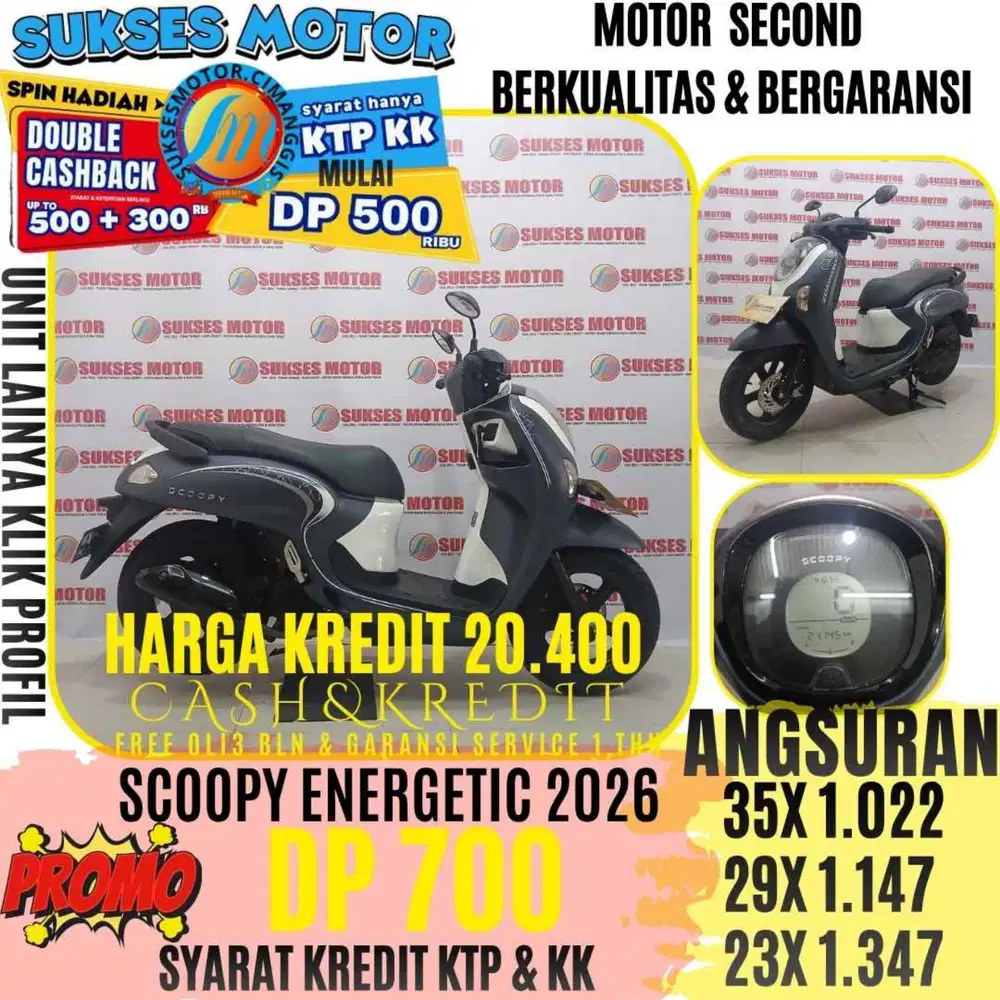 SCOOPY ENERGETIK TAHUN 2026 BERGARANSI CASHBACK UPTO 300 RIBUAN
