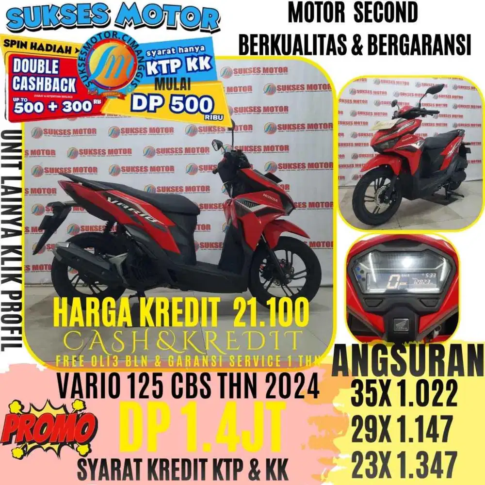 VARIO 125 CBS TAHUN 2024 BERGARANSI CASHBACK UPTO 300 RIBAUN