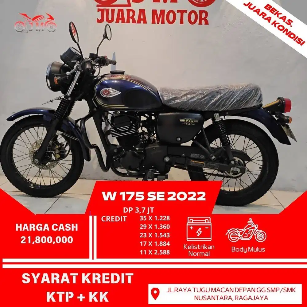 KAWASAKI W175 SE 2022 CASH TERMURAH BISA TUKAR TAMBAH DAN CREDIT