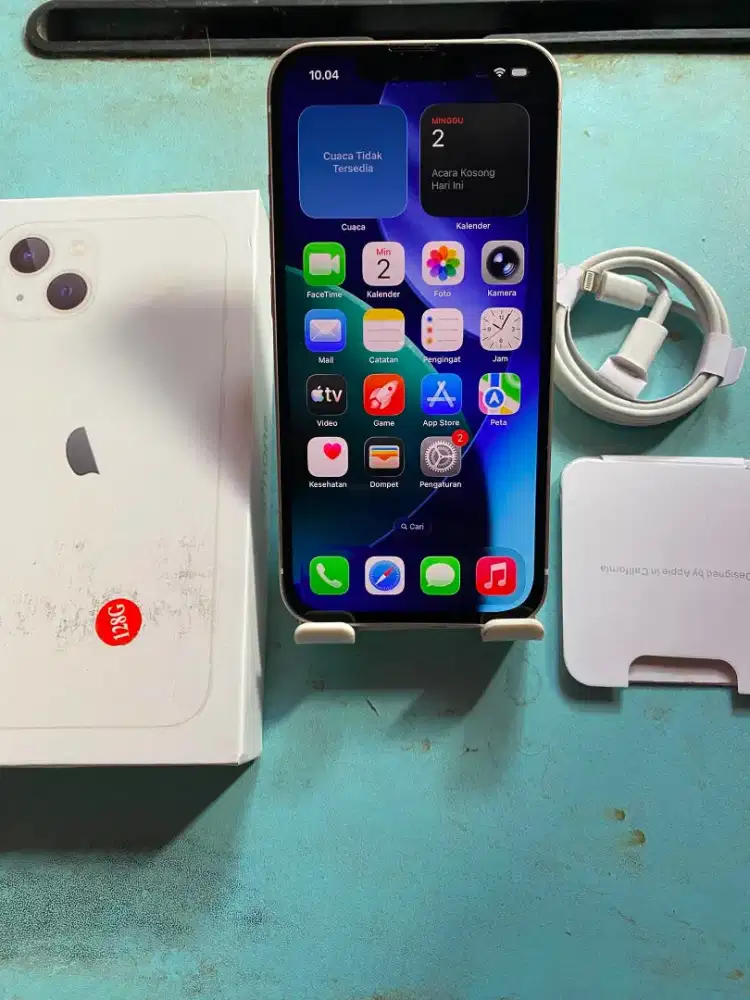 Iphone 13 128gb white   inter all operator fullset mulus no minus