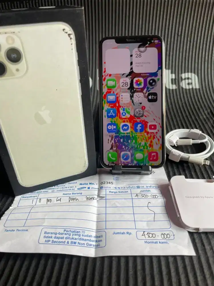Iphone 11 pro 64gb white inter all operator fulset mulus normal