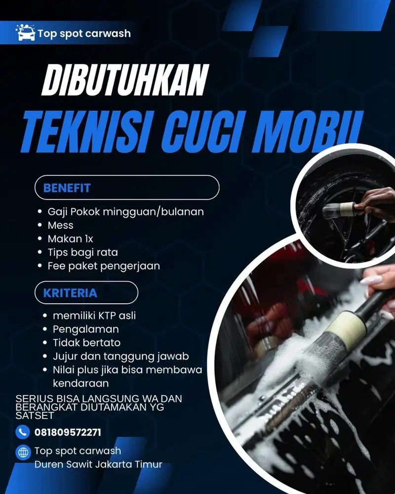 washer teknisi cuci motor mobil