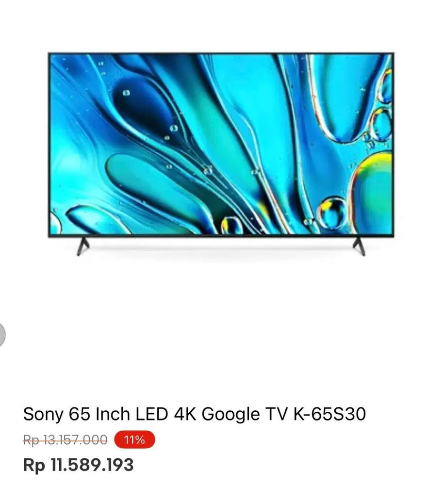 SONY GOOGLE TV 4K 65inci
