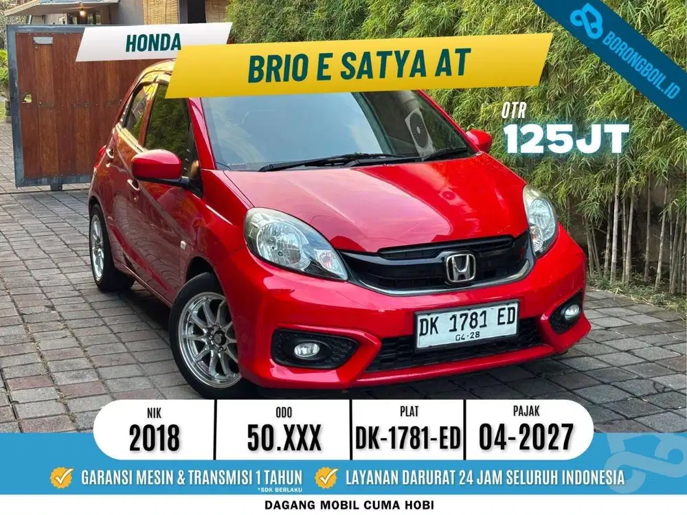LOW KM Honda Brio Satya E 2017 MATIC Istimewa Irit Siap Pakai
