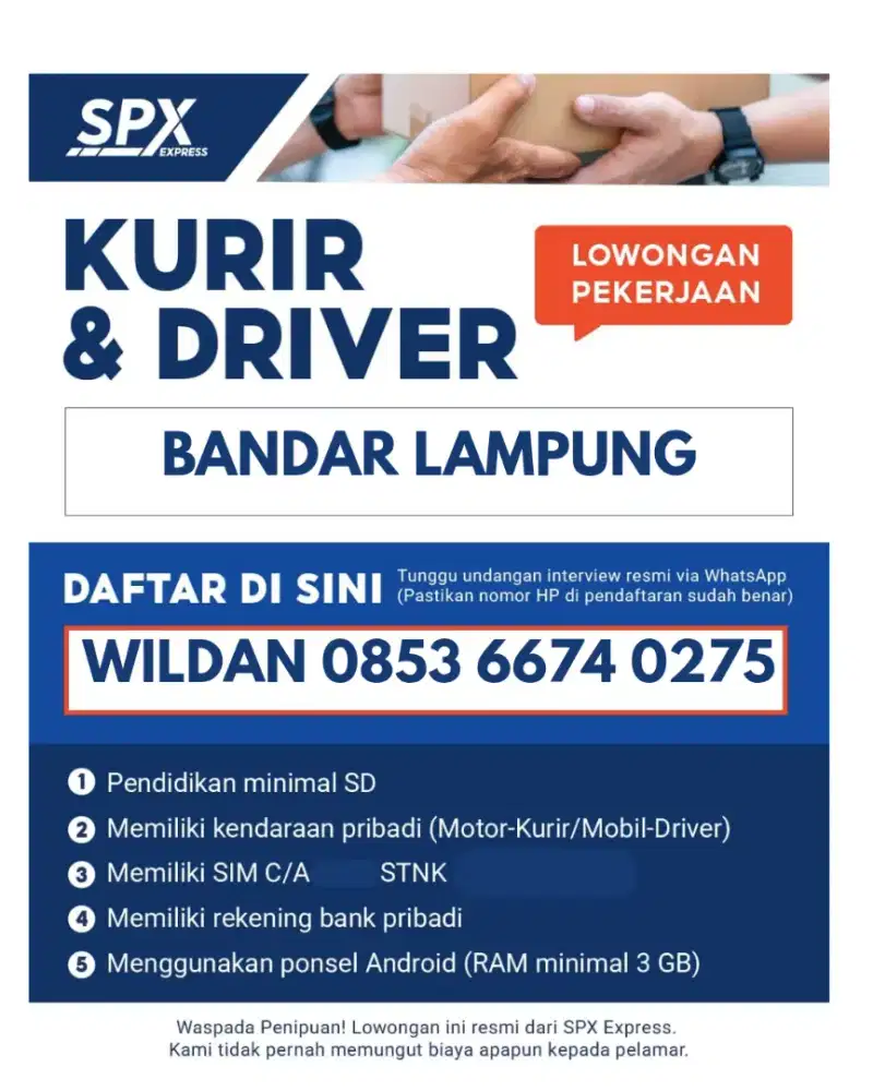 Loker Kurir SPX