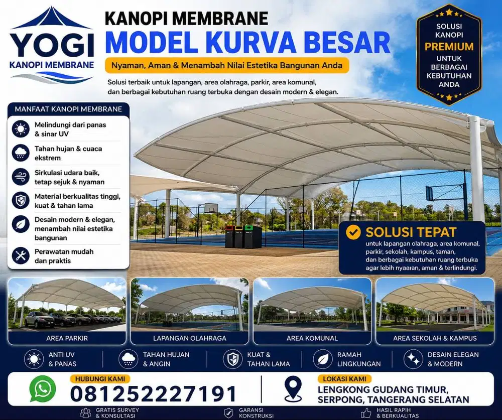 Jasa Atap Kanopi Membrane Premium Bergaransi