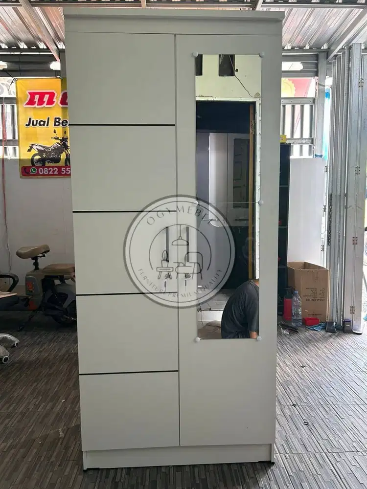 PROMO LEMARI PAKAIAN 2 PINTU FULL RAK MINIMALIS SALE GRATIS ANTAR