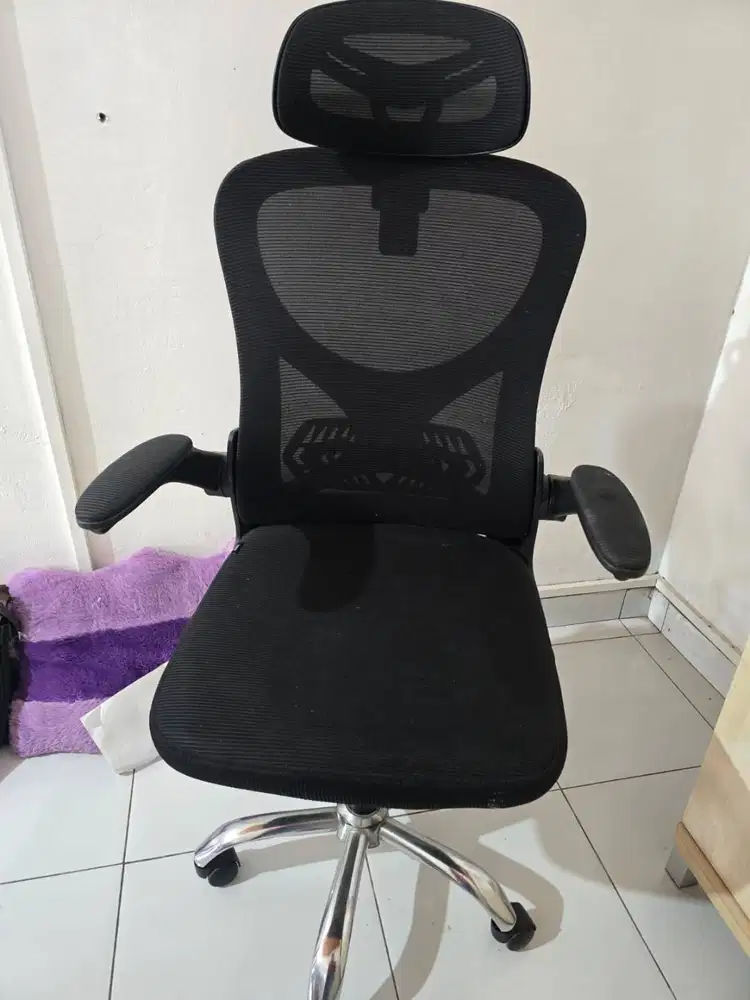 Kursi Kerja Kantor Gaming Putar Jaring Chair Arm Rest Kondisi Bagus