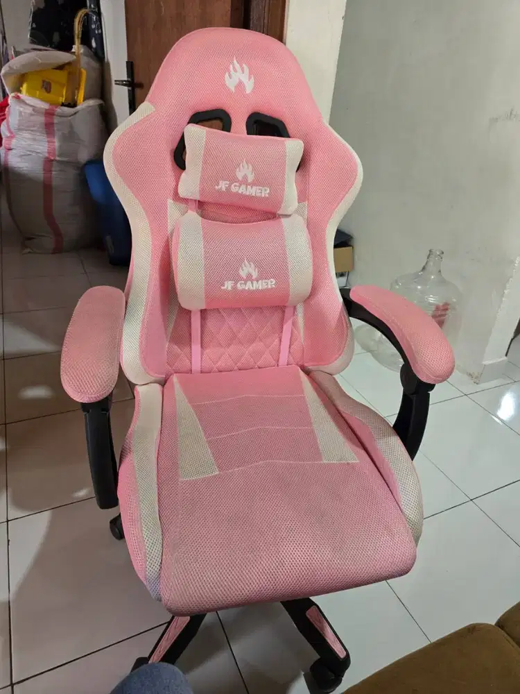 Kursi Kerja Kantor JF Gaming Putar Jaring Chair Arm Rest Kondisi BAGUS