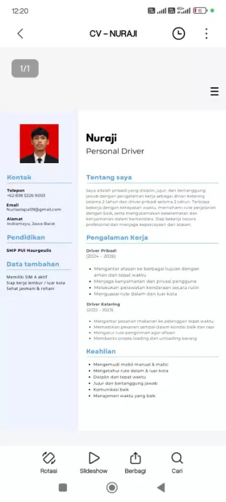 Mencari pekerjaan sebagai driver