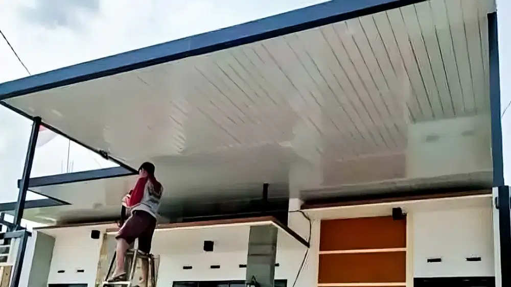 Kanopi baja ringan plus plafon pvc murah