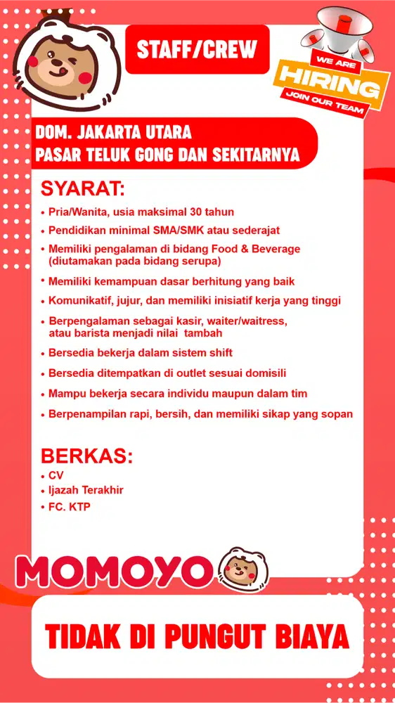 BARISTA URGENT!! DIUTAMAKAN EX ICE CREAM